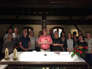 Celebrating the Eucharist in the Chapel of Conversion, Loyola